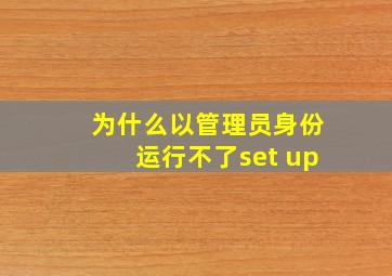 为什么以管理员身份运行不了set up